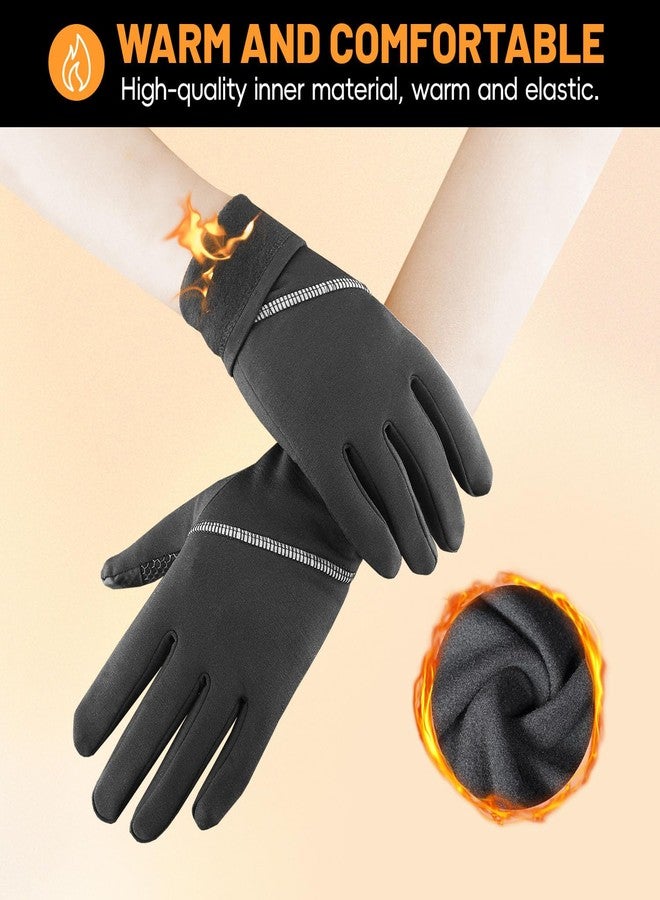 Tiny Chou Winter Gloves - Warm, Touchscreen Non-Slip Thermal Gloves for Running, Cycling, Driving, Hiking - Windproof, Lightweight - Black - Medium - Image 4
